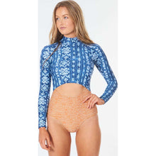 Load image into Gallery viewer, Surf Shack Cheeky Coverage Long Sleeve One Piece in Mid Blue
