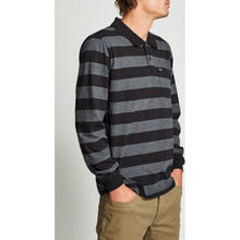 Load image into Gallery viewer, RICHLAND L/S POLO KNIT - CHARCOAL HEATHER/BLACK
