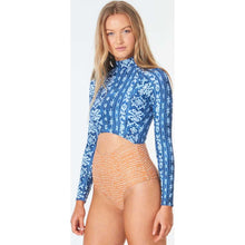 Load image into Gallery viewer, Surf Shack Cheeky Coverage Long Sleeve One Piece in Mid Blue
