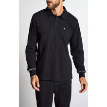 Load image into Gallery viewer, CARLOS L/S POLO KNIT - BLACK/WHITE
