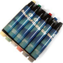 Load image into Gallery viewer, BROAD TIP SIX PACK PLASTIC BARELLED PENS
