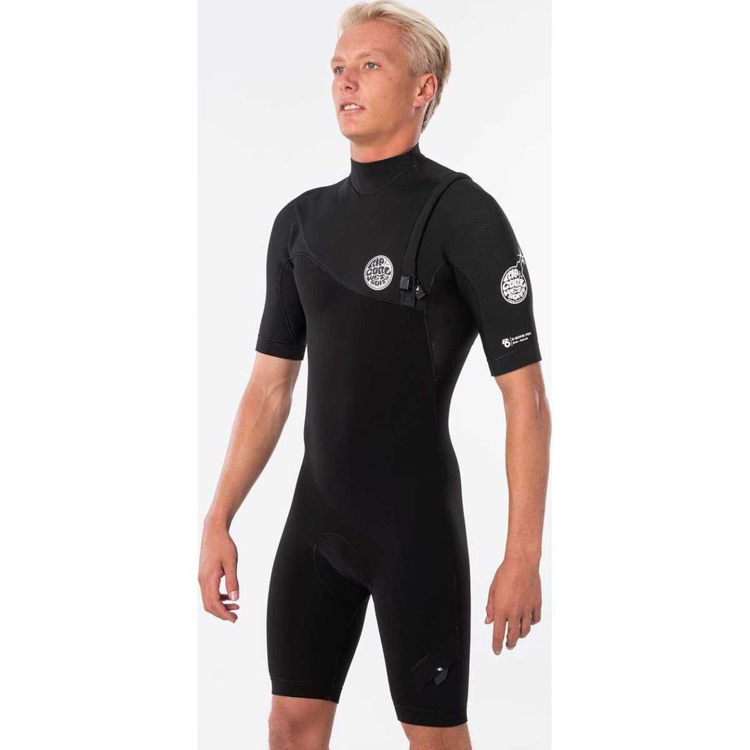 E Bomb 2/2mm Zip Free Short Sleeve Spring Suit in Black