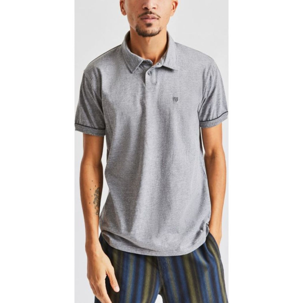Carlos S/S Polo Knit - Heather Grey/Charcoal