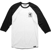 Load image into Gallery viewer, STACK BOX RAGLAN TEE BLK/WHI
